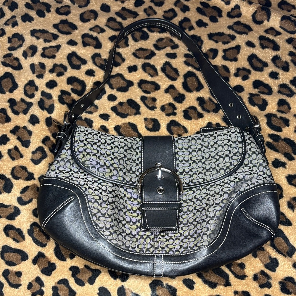 Coach Black and Gray Shoulder Bag